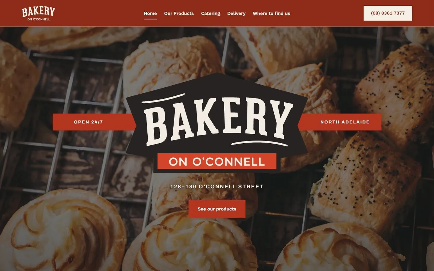 The Bakery on O'Connell website built by JJT Digital