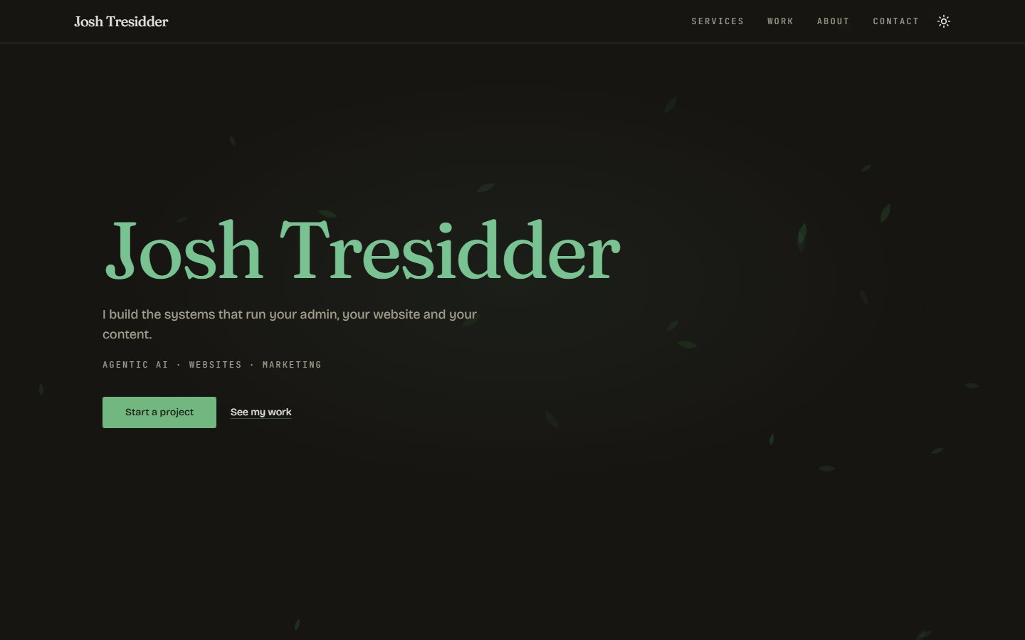 joshtresidder.dev, Josh Tresidder's own site