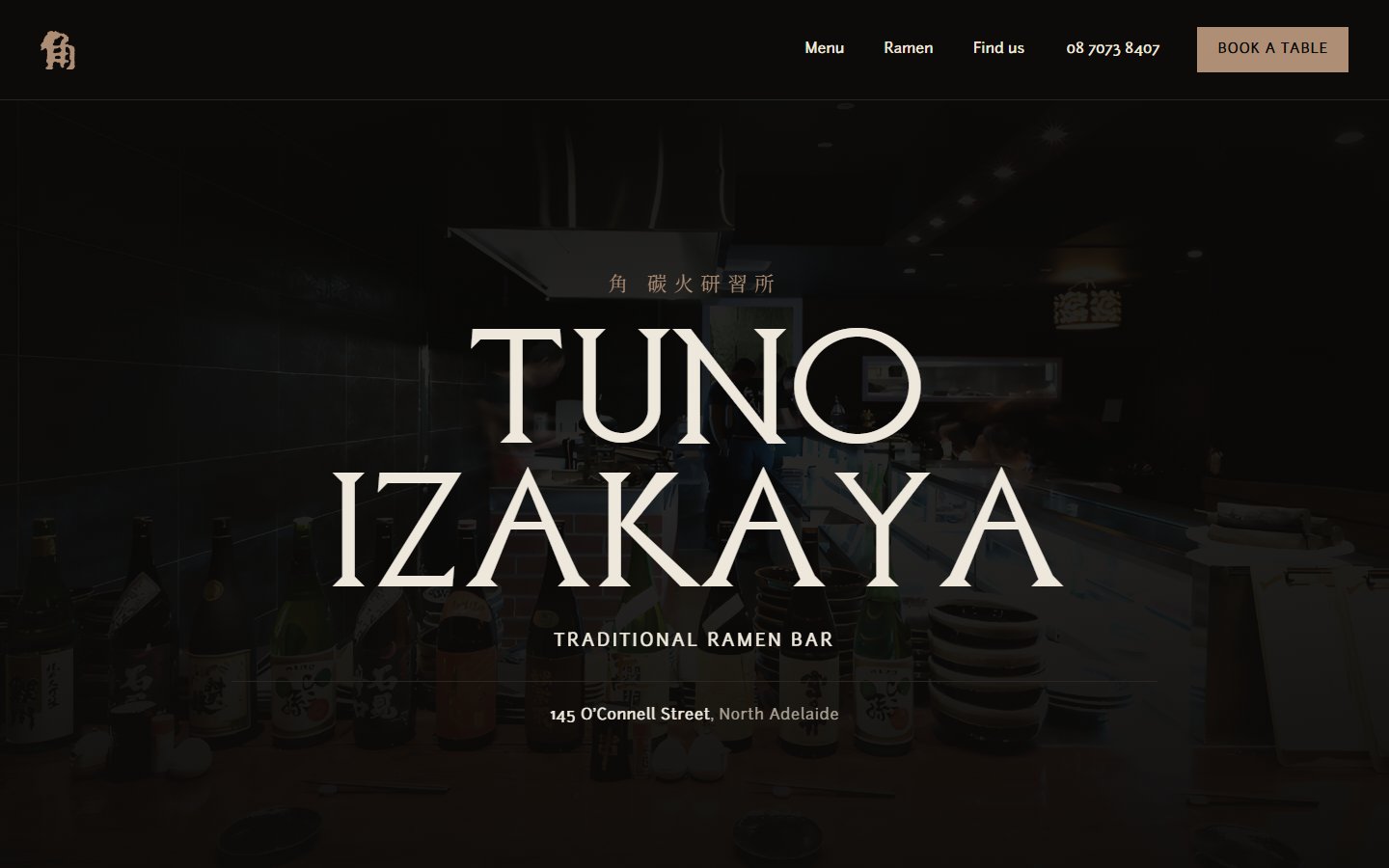 TUNO Izakaya website concept by JJT Digital